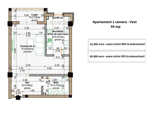 Apartament 1 camera, 44 mp, Rond Era Valea Lupului, bloc nou cu lift