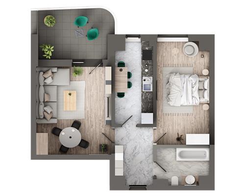 Apartament de vanzare cu 2 camere, bloc nou, 63,42 mp, zona Galata, comision 0